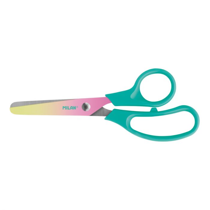 TIJERA MILAN BASIC P.REDONDA SUNSET 5.3" TURQUESA