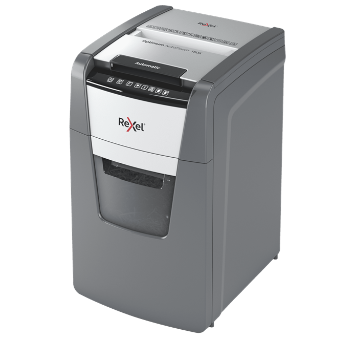 TRITURADORA DE PAPEL REXEL P4 AUTOFEED 150X, HASTA 150 HOJAS, CICLO 30 MINUTOS 44LT