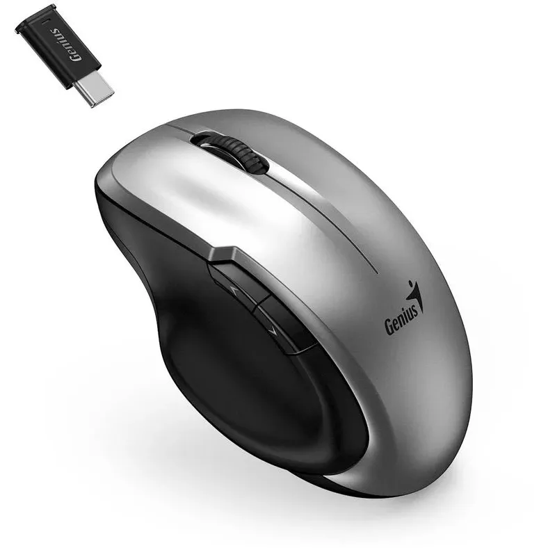 MOUSE INALAMBRICO GENIUS  ERGO 8200S ERGONOMICO GRIS USB TIPO C