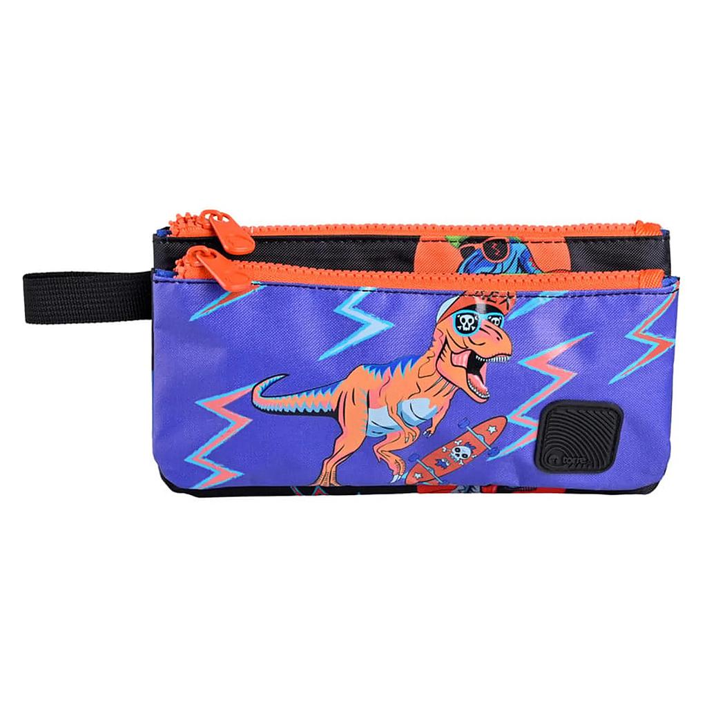 ESTUCHE ESCOLAR TORRE ULTRA - DINO SKATE 3 CIERRES