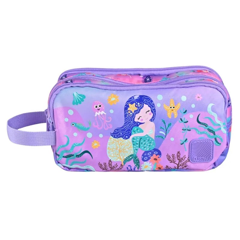 ESTUCHE ESCOLAR TORRE ROMA - PINK MERMAID 3 CIERRES