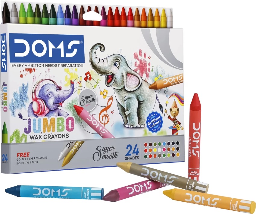 CRAYONES DE CERA DOMS JUMBO 24+2 UND.