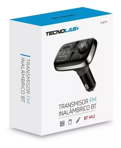 TRANSMISOR TECNOLAB FM/BT V4.2/MSD/USB/AUX (TL077)