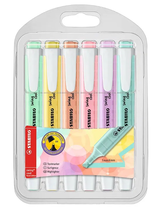 DESTACADORES STABILO SWING COOL PASTEL 6 COLORES
