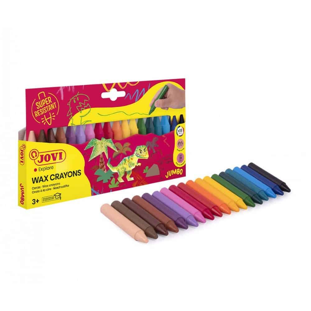 CRAYONES DE CERA JUMBO JOVI 18 COLORES