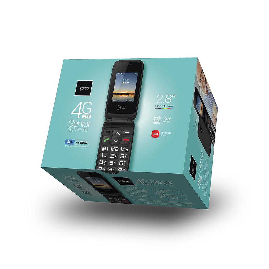 TELEFONO SENIOR MLAB 4G SOS C/TAPA BT/DUAL SIMCARD/FM/MSD