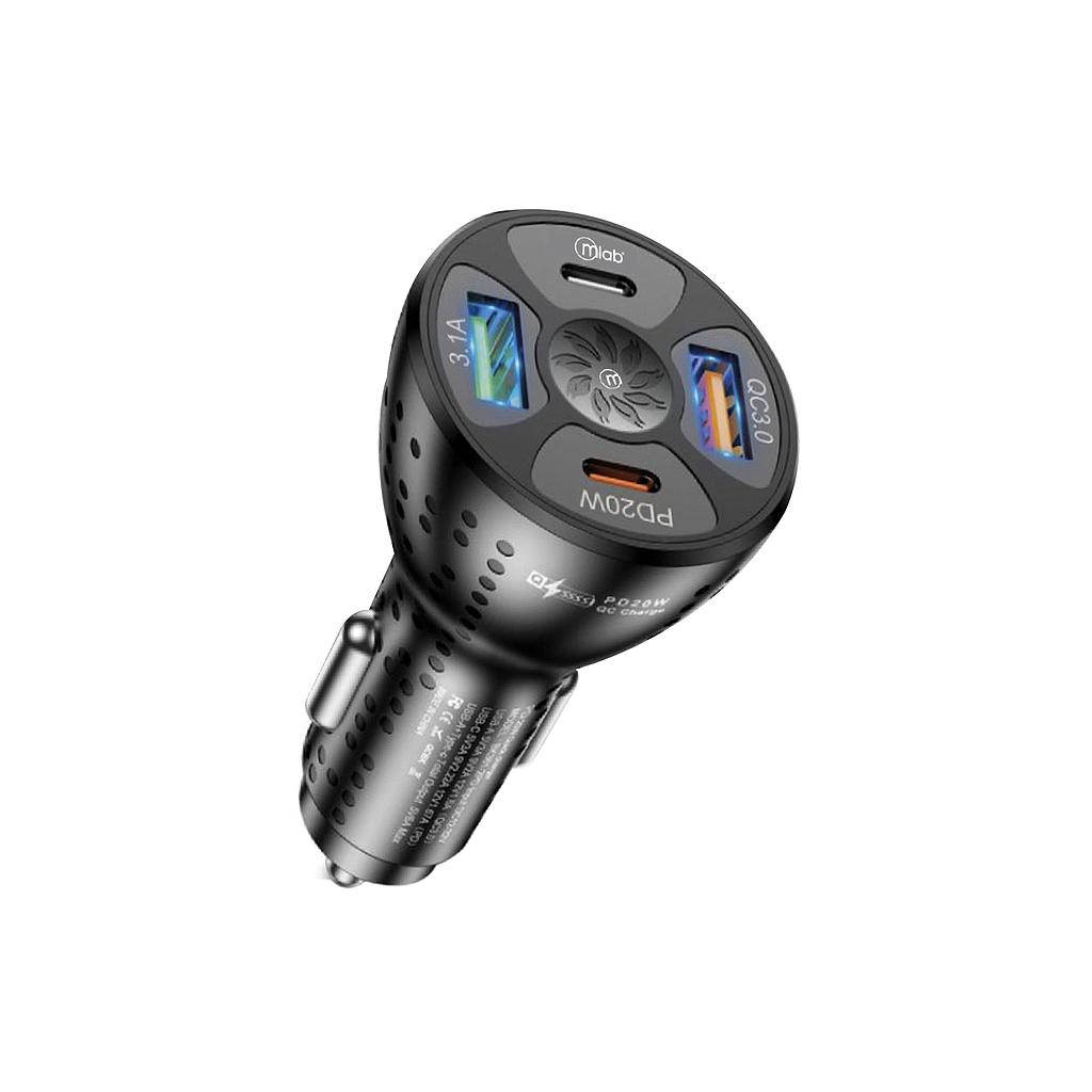 CARGADOR DE AUTO MLAB 2 USB/ 2 TIPO C 3.0 A 20W