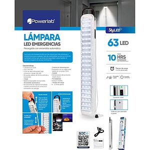 LAMPARA DE EMERGENCIA POWERLAB 63 LED RECARGABLE