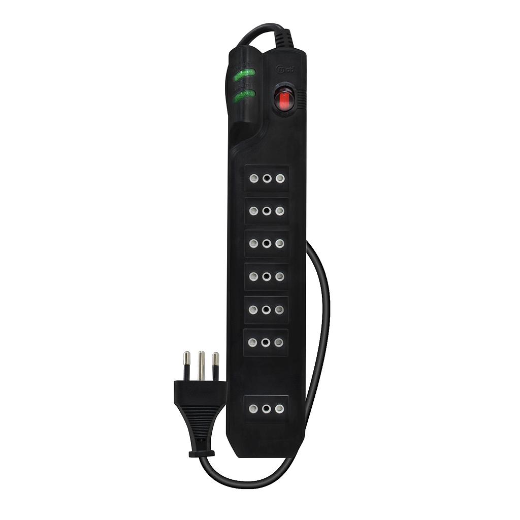 PROTECTOR DE SOBREVOLTAJE MLAB 7POS 2.1 MTS NEGRO 