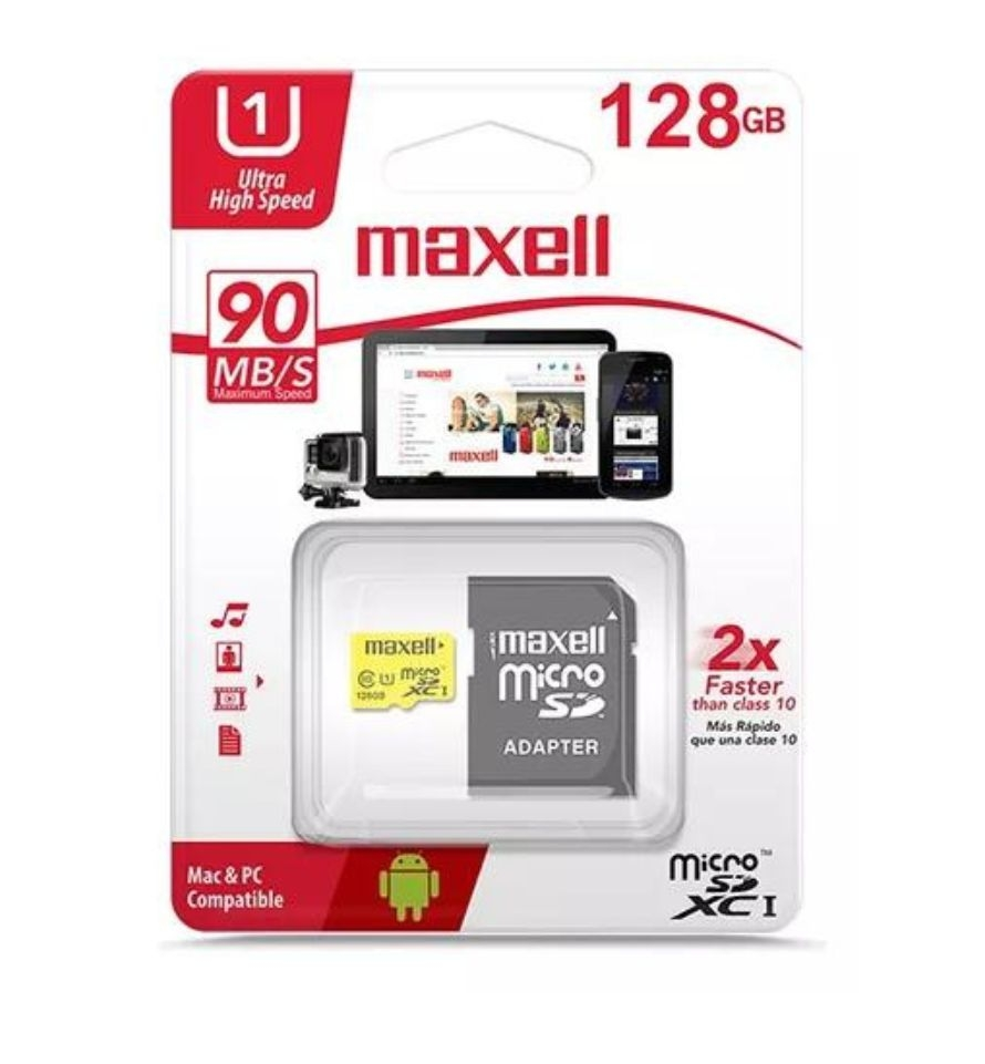TARJETA DE MEMORIA MAXELL MICRO SDHC 128GB C/ADAPTADOR