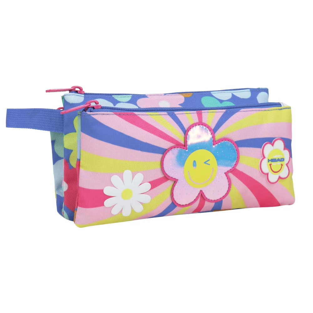 ESTUCHE HEAD CELERIO GIRL SMILE FLOWERS MORADO