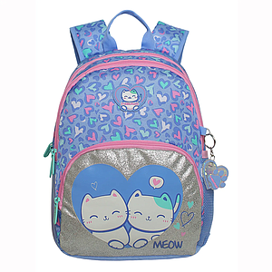 MOCHILA HEAD GUM GATO CORAZON LILA 17 LTS