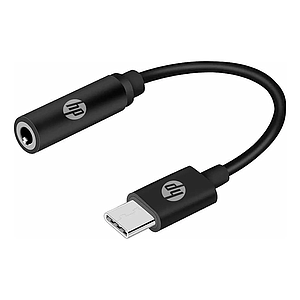ADAPTADOR HP TIPO C A AUX 3.5MM DHC-TC131 TRENZADO NEGRO