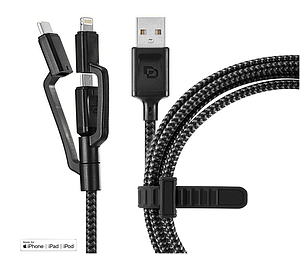 CABLE DUSTED 3 EN 1 USB-C MICRO USB LIGHTNING