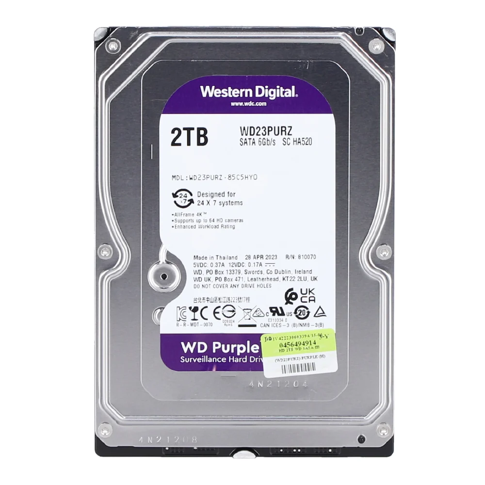 DISCO DURO INTERNO 3.5" W.DIGITAL WD23PURZ 2TB SATA 3,5 256MB PURPLE