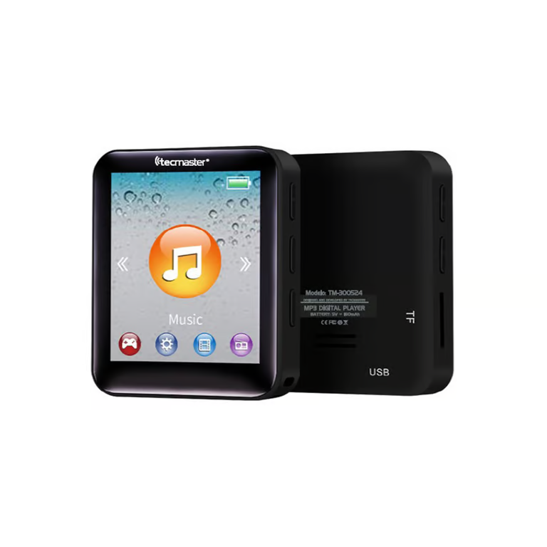 REPRODUCTOR MP3 TOUCH TECMASTER C/BLUETOOTH 16GB NEGRO