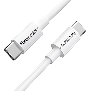 CABLE USB-C A USB-C TECMASTER 1M BLANCO 20V 100W