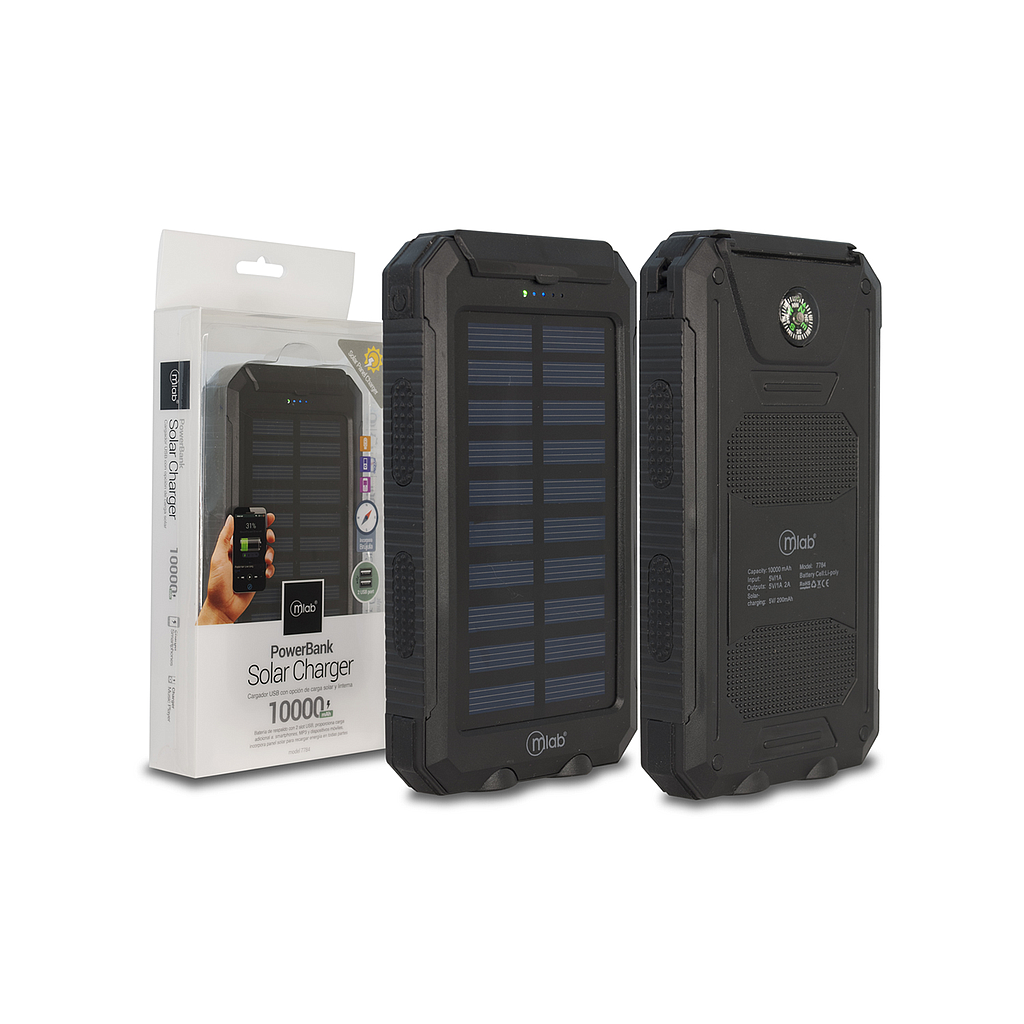 POWERBANK MLAB SOLAR 10.000mAh 2 USB A 1 USB-C
