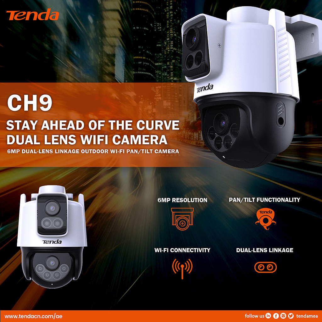 CAMARA IP TENDA FULL-COLOR CH9-WCA 355º 3MP+3MP WIFI 6