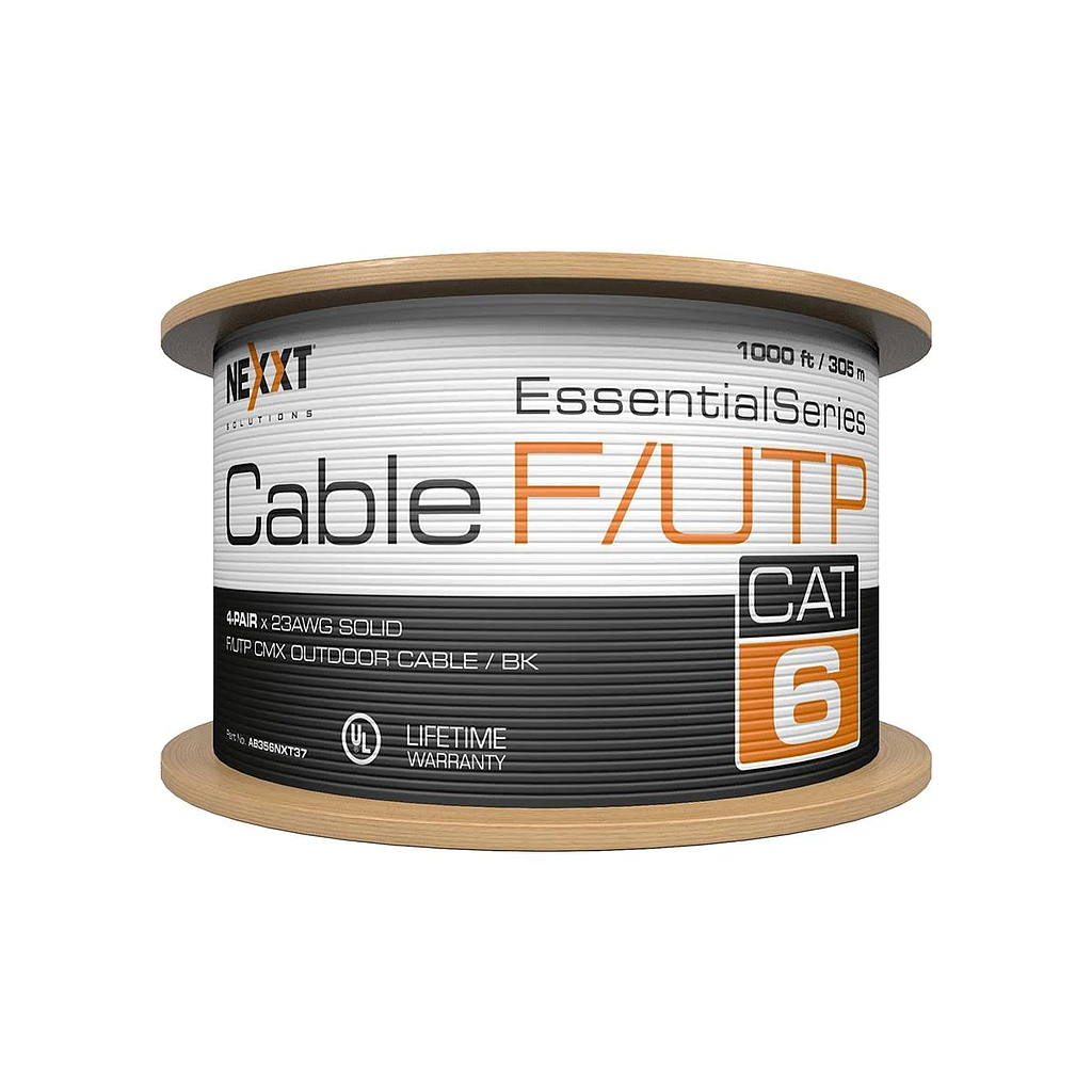 CARRETE CABLE RED NEXXT F/UTP Cat6 305mts NEGRO CMX EXTERIOR