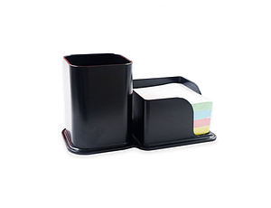 PORTA LAPIZ Y PORTA NOTA PLASTICO SWORLD NEGRO