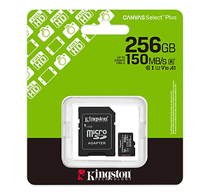 TARJETA DE MEMORIA MICRO SDXC PORTATIL KINGSTON CANVAS SELECT PLUS 256GB 150/MB/S A1 V10
