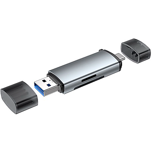 LECTOR DE TARJETAS TECMASTER SD Y MICROSD USB 3.0 USB-C Y USB-A TM-100565