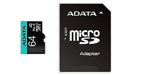 TARJETA DE MEMORIA ADATA MICRO SD 64GB V30 4K 100MB/S  A2 UHS-I C/ADAPTADOR