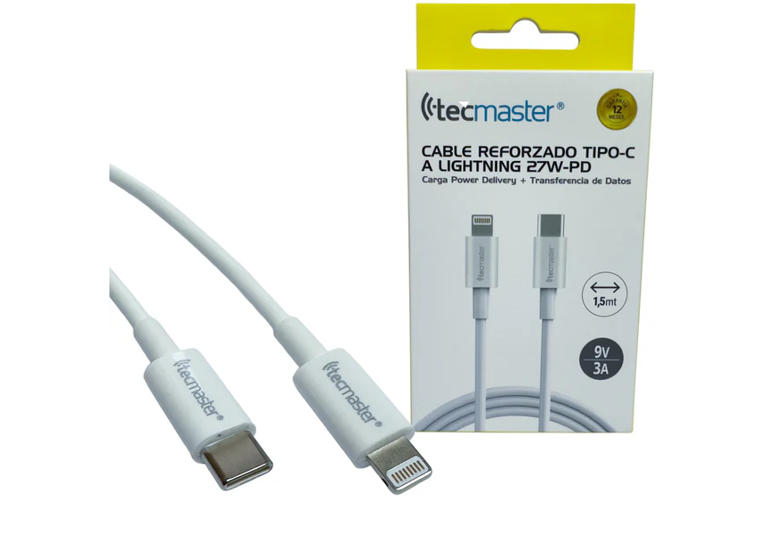 CABLE TIPO C A LIGHTNING 27W-PD REFORZADO 1,5MT TECMASTER