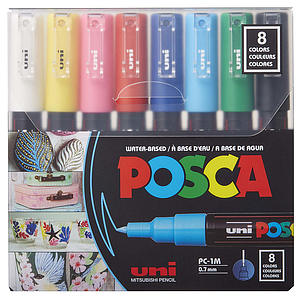 SET MARCADOR POSCA PC-1M 0.7MM 8 COLORES 