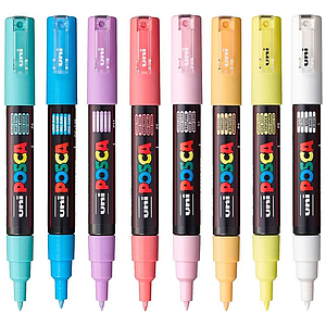 SET MARCADOR POSCA PC-1M 0.7MM 8 COLORES PASTELES