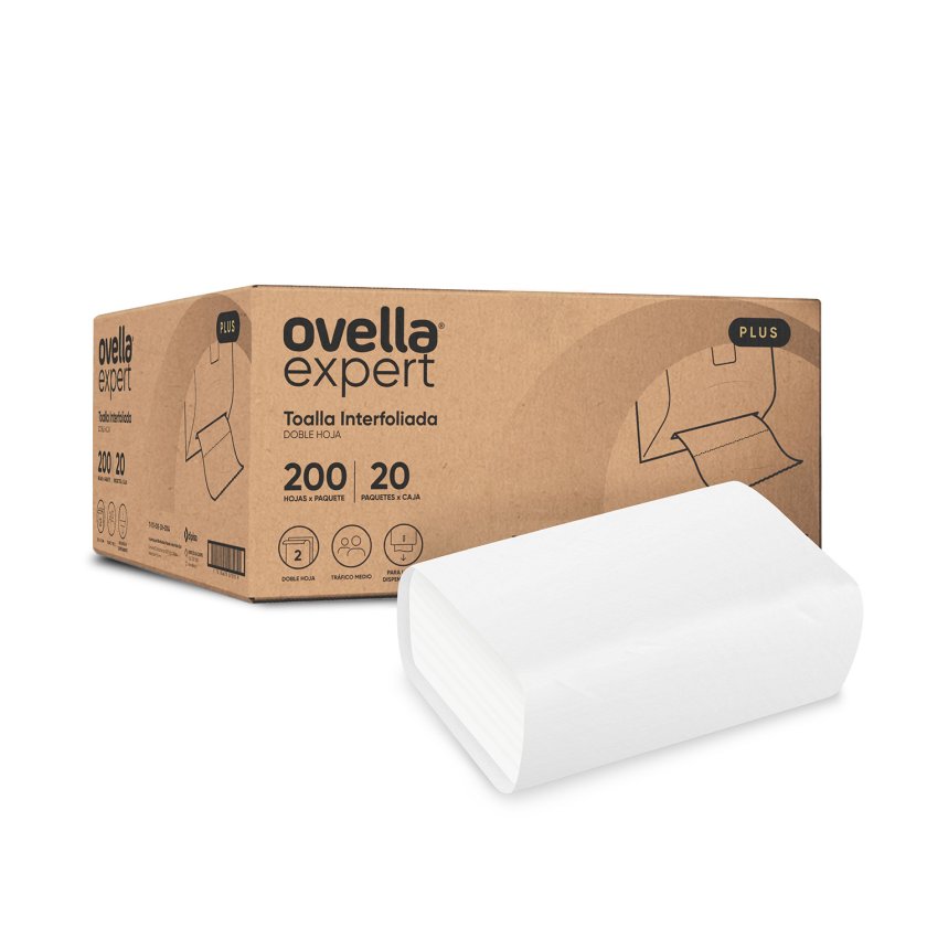 TOALLA INTERFOLIADA OVELLA EXPERT DOBLE HOJA 200 Uds. ( CA )