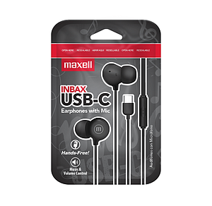 AUDIFONO MAXELL MANOS LIBRES NEGROS USB-C IN-BAX