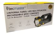 LINTERNA FAROL LED TECMASTER MULTIFUNCION RECARGABLE 1200 LUMENES
