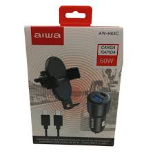 SOPORTE PARA TELEFONO AIWA + CARGADOR 60W + TIPO C 3A AW - H83C