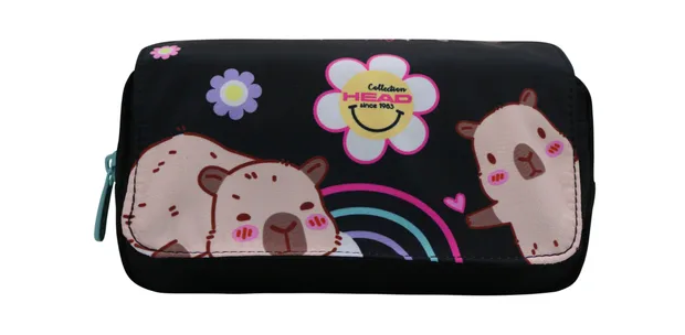 ESTUCHE HEAD ERASER CAPIBARAS NEGRO