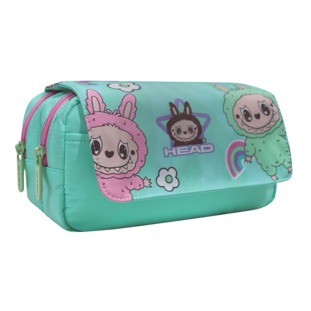 ESTUCHE HEAD ERASER MUÑECOS TURQUESA