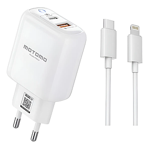 CARGADOR DE CELULAR MOTOMO CARGA RAPIDA 20W LIGHTNING 