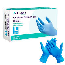 CAJA GUANTES NITRILO AZUL S/POLVO L 100 UNID. ADIOFFICE ( LIC.W )