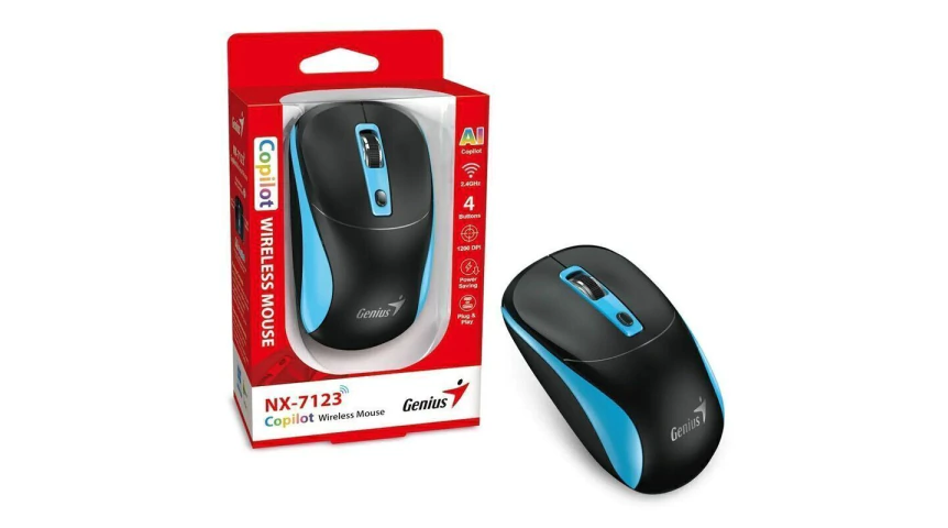 MOUSE INALAMBRICO GENIUS COPILOT NX-7123 AZUL/NEGRO 