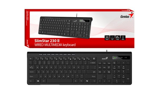 TECLADO GENIUS ALAMBRICO MULTIMEDIA COPILOT SLIMSTAR 230II