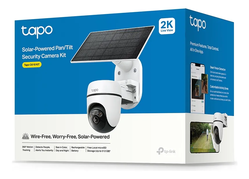 CAMARA TAPO IP EXTERIOR TP-LINK 360° C610 CON PANEL SOLAR 1296P 3MP