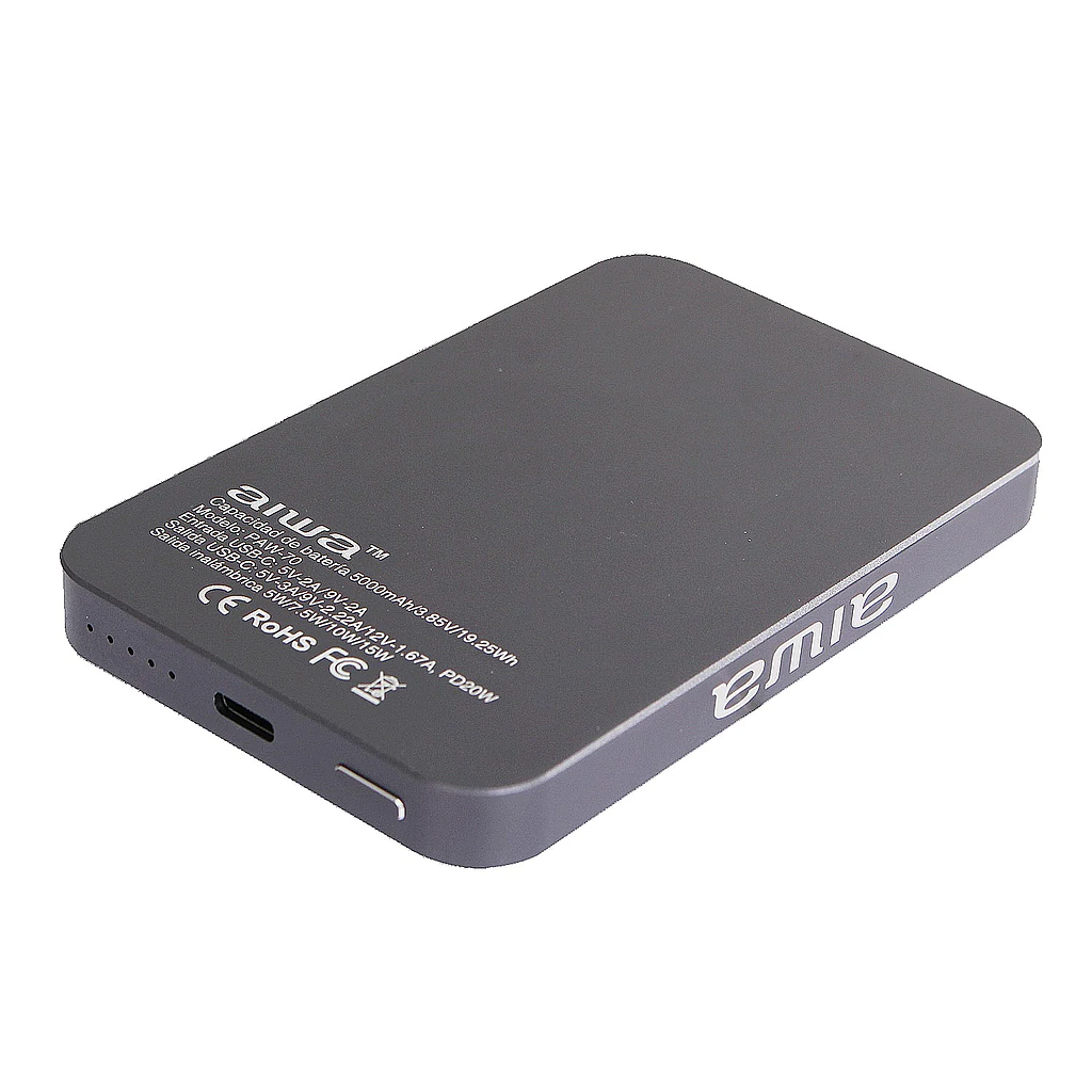 POWERBANK 5.000 MAH AIWA PORTATIL MAGNETICA PAW-70