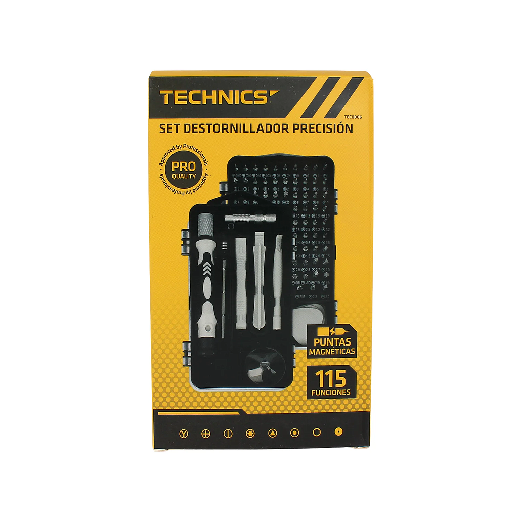 SET DESTORNILLADOR PRECISION TECHNICS PUNTAS MAGNÉTICAS
