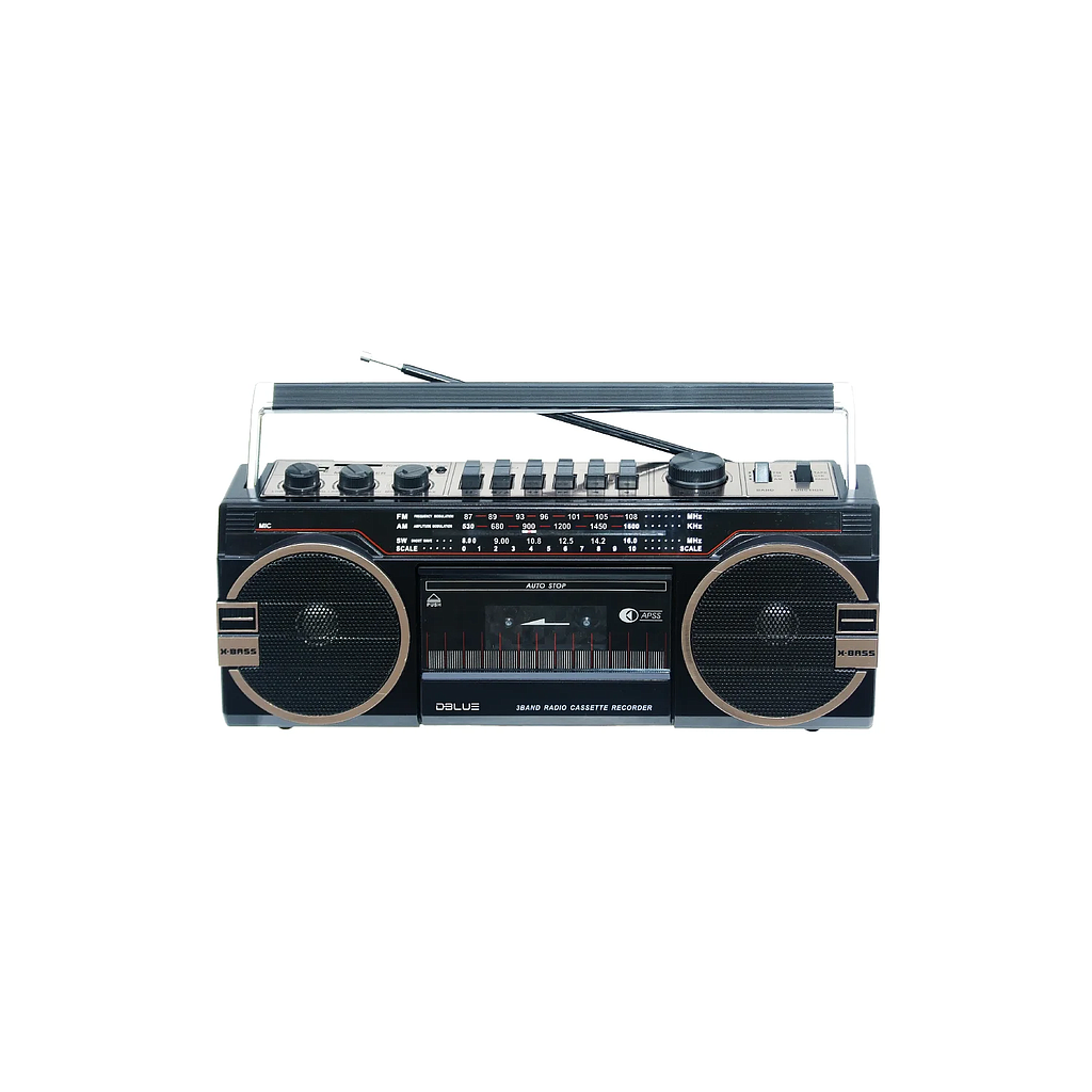 RADIO PORTÁTIL AUDIO PRO RETRO BT/USB/AM/FM/CASSETTE/SD 20W