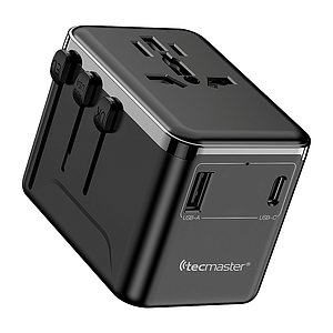 ADAPTADOR CARGADOR UNIV. MULTIPLE P/VIAJE USB A - USB C