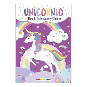 LIBRO DE ACTIVIDADES UNICORNIO COLOREA Y PEGA CON STICKERS (LTBRIJBA042)