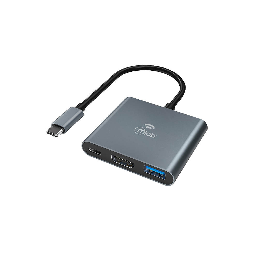 HUB USB-C 3 EN 1 MICROLAB TIPO-C A HDMI+1PD100W + 1USB 3.2 
