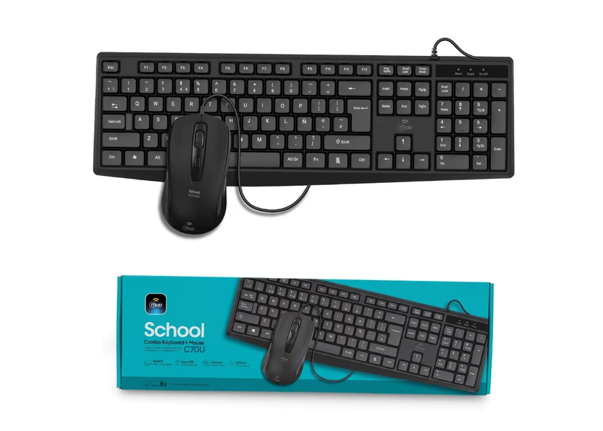 KIT TECLADO Y MOUSE 1600DPI MLAB ALAMBRICO USB C70U
