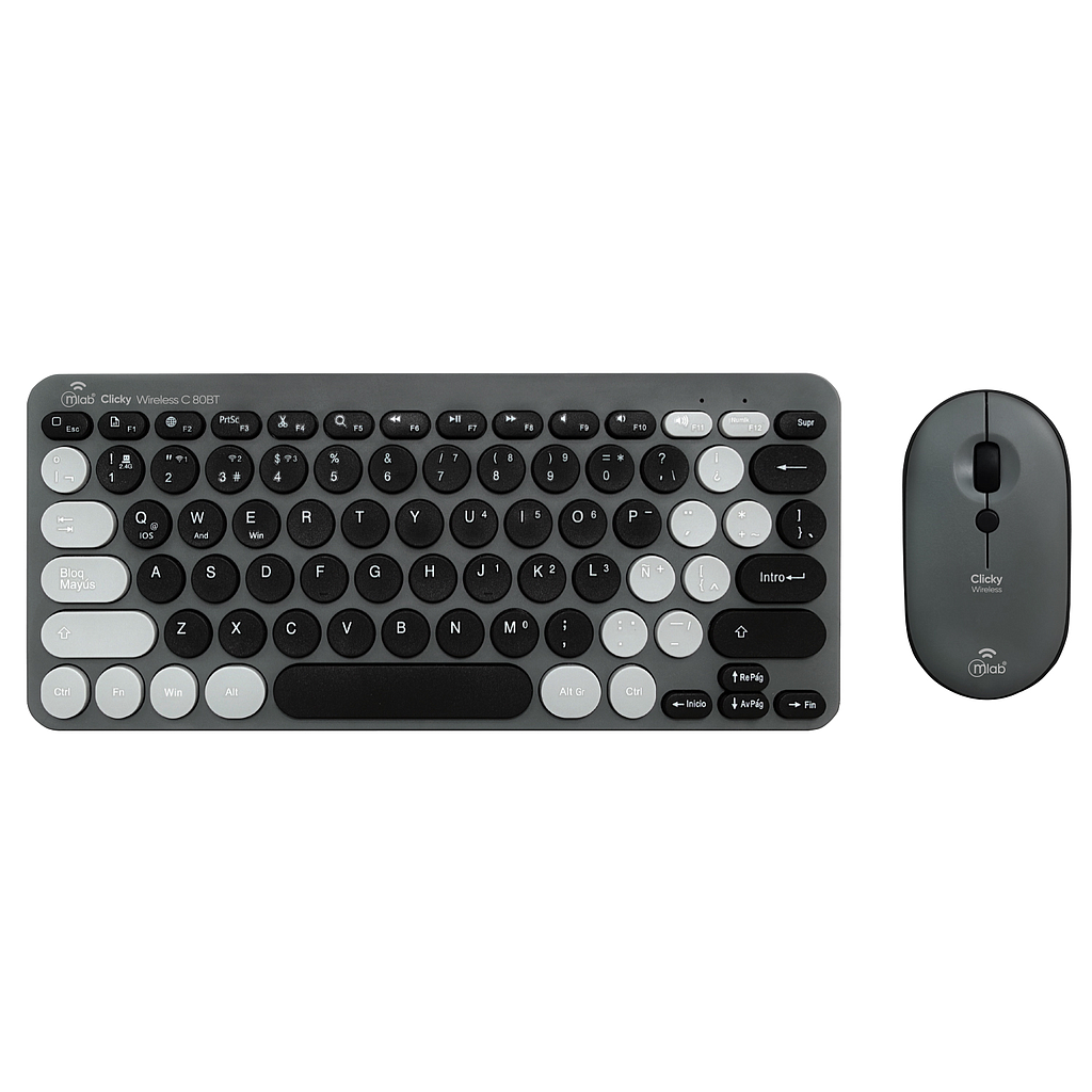 KIT TECLADO Y MOUSE MLAB INALAMBRICO DUAL BT C80BT NEGRO